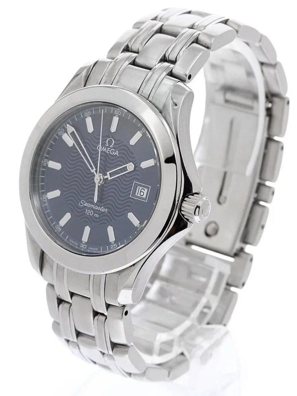 OMEGA Seamaster120 2511.81 Date Navy Dial Quartz Men's Watch_968013